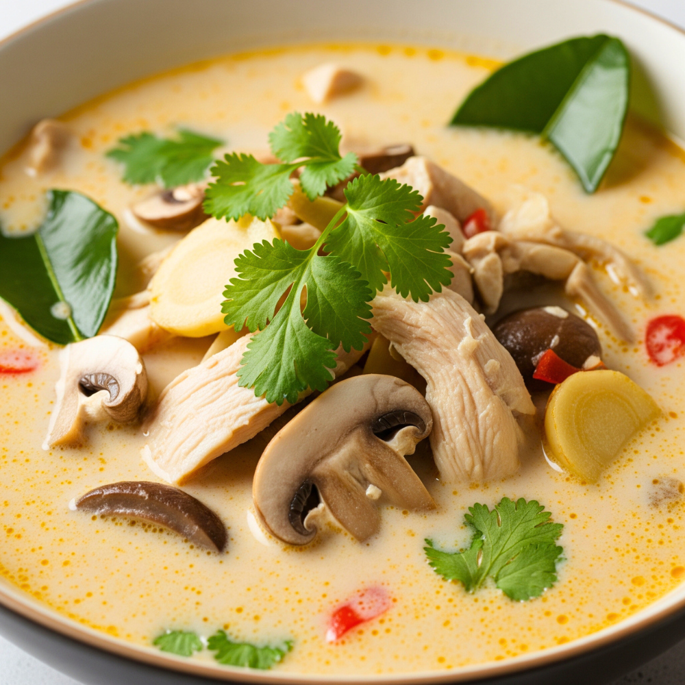 Soupe Thaï Tom Kha Kai (coco, poulet et galanga)
