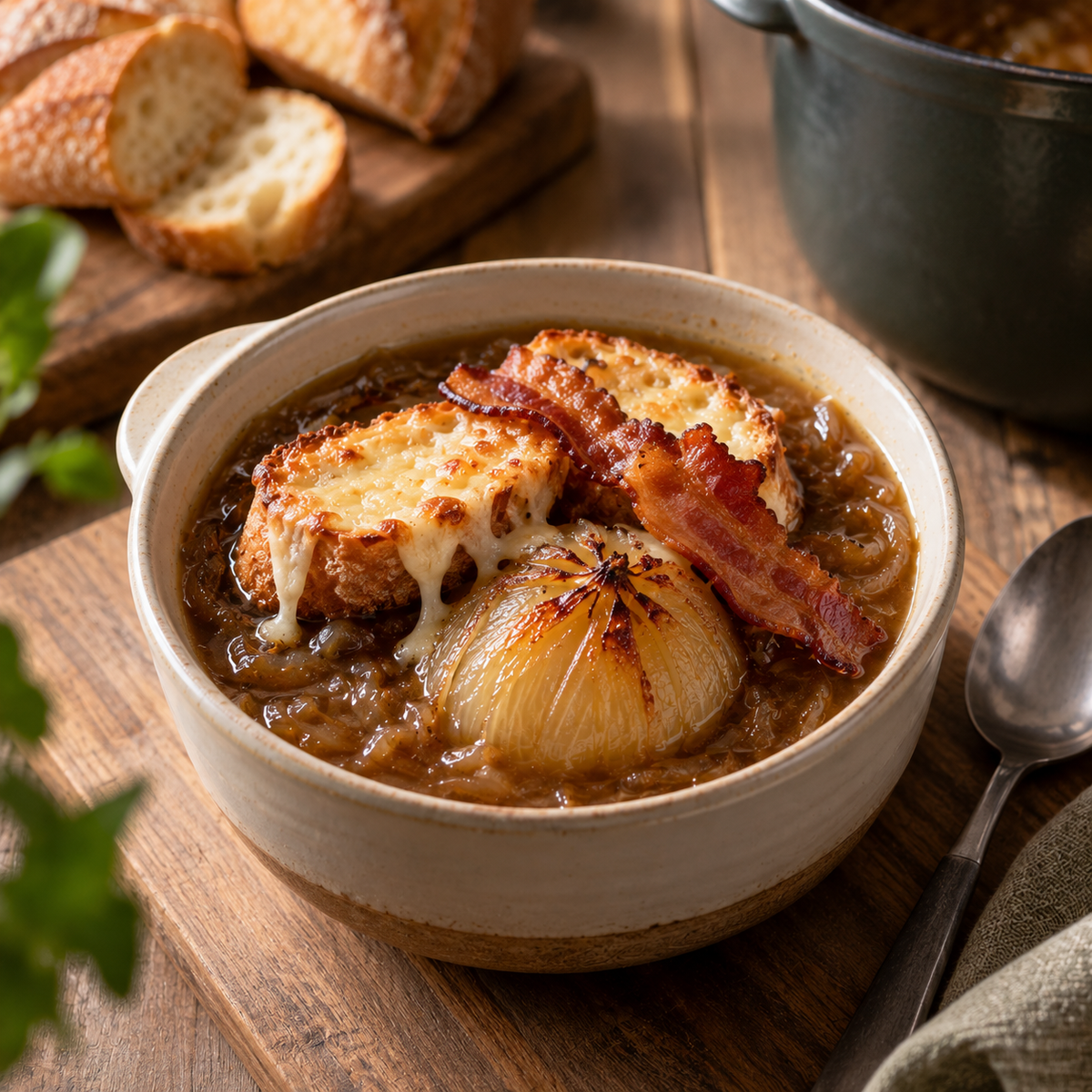 Soupe à l’oignon gourmande