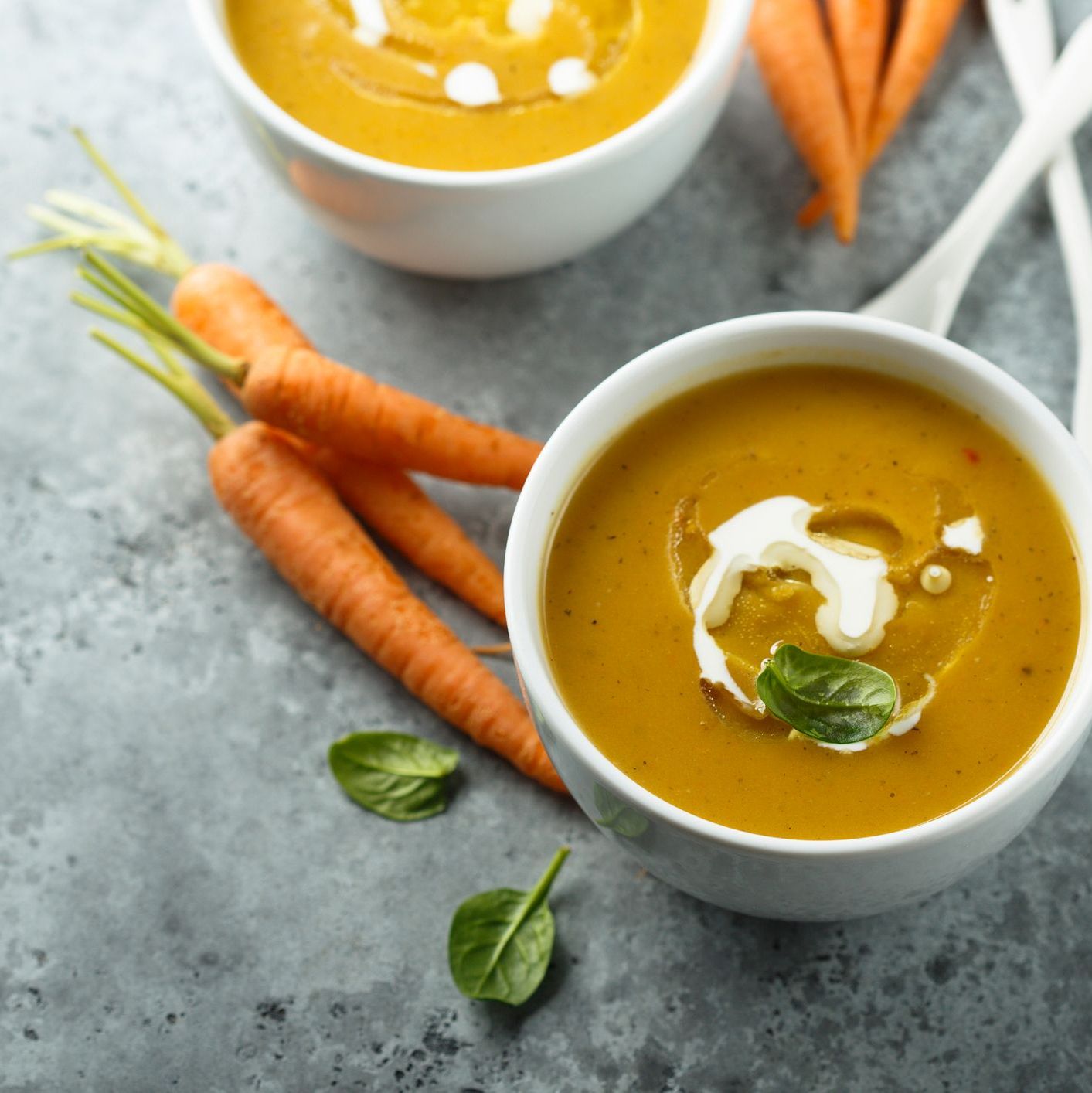Soupe de carottes, lait de coco et gingembre