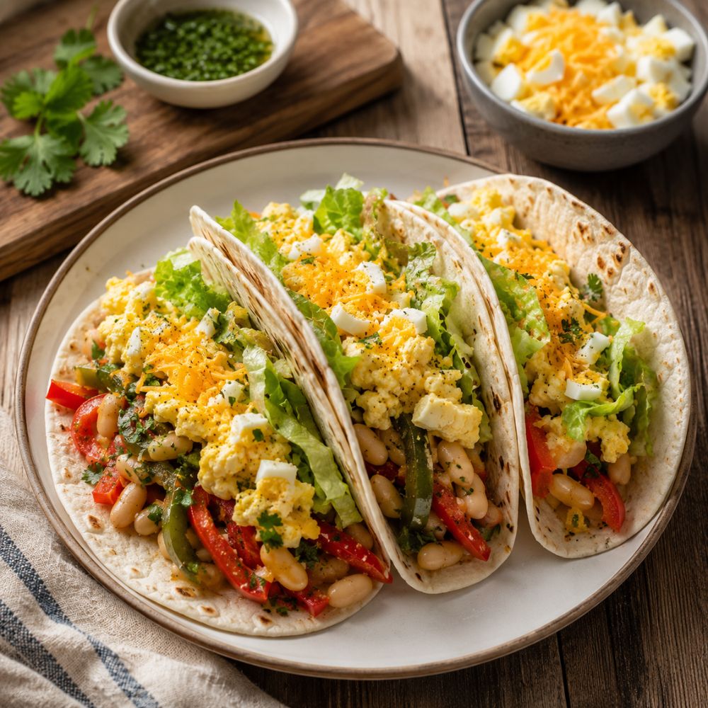 Tacos œufs et haricots