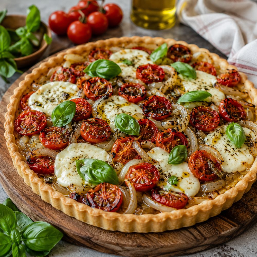 Tarte tomates et oignons à la provençale