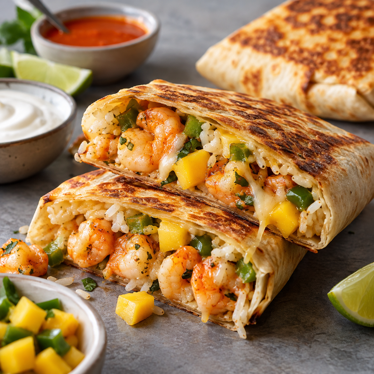 Tortillas de crevettes sauce piri piri