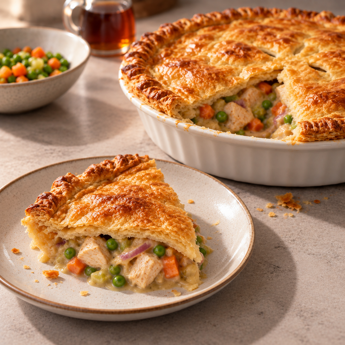 Tourte au poulet et sirop d’érable
