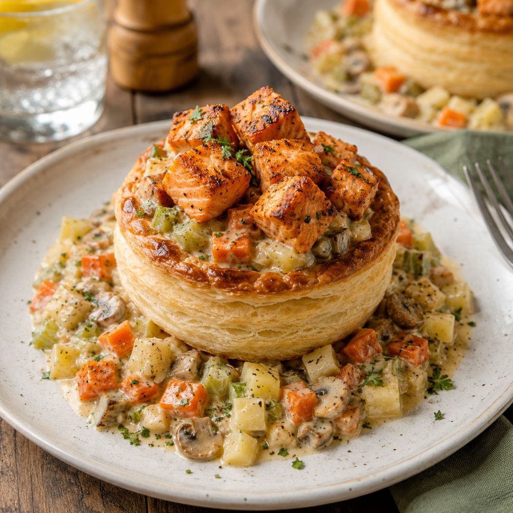 Vol au vent au saumon épicé