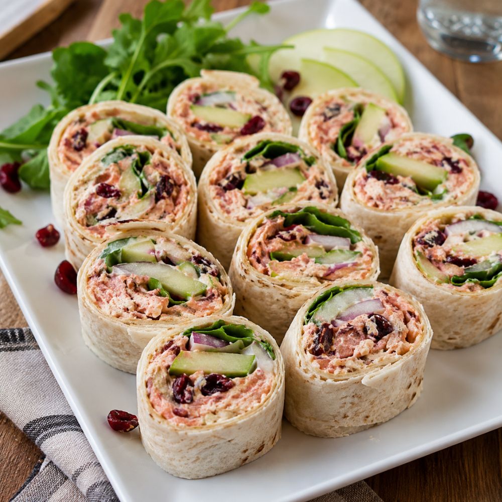 Wraps au saumon fumé et canneberges séchées