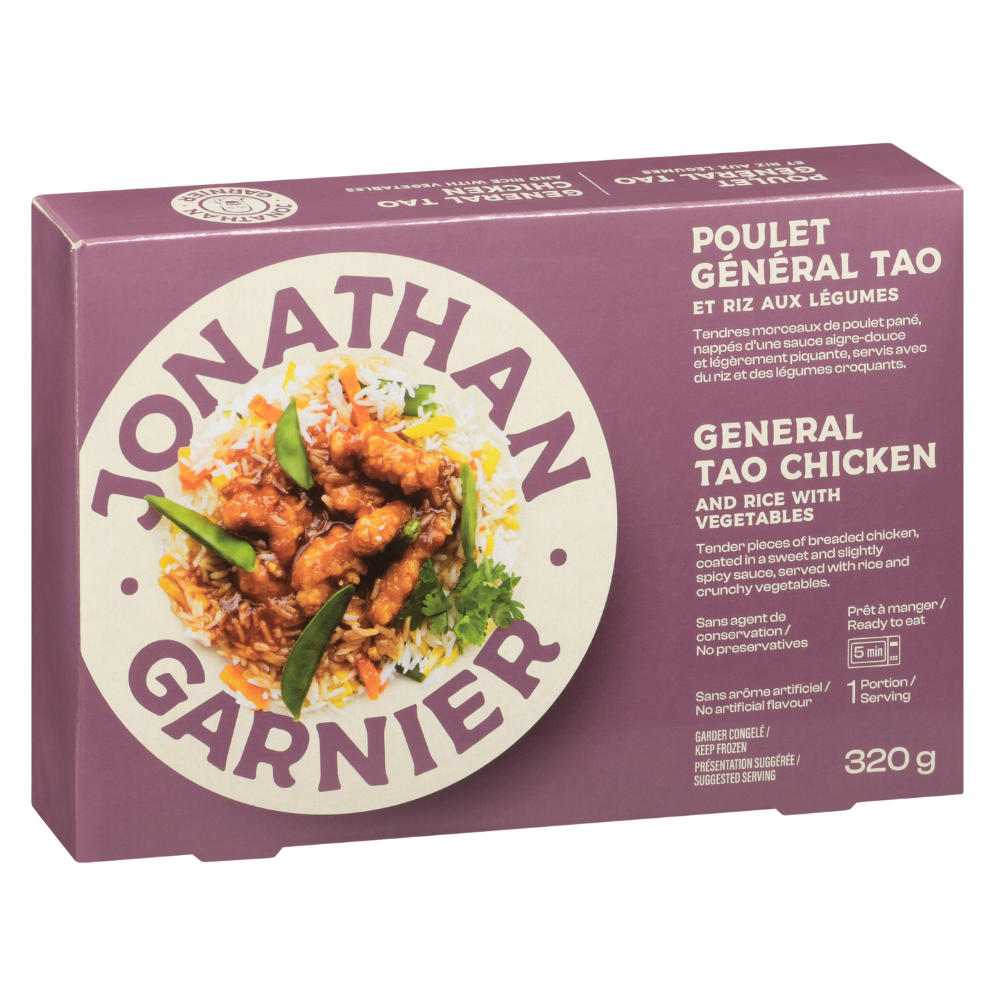 General Tao Hühnchen und Reis mit Gemüse