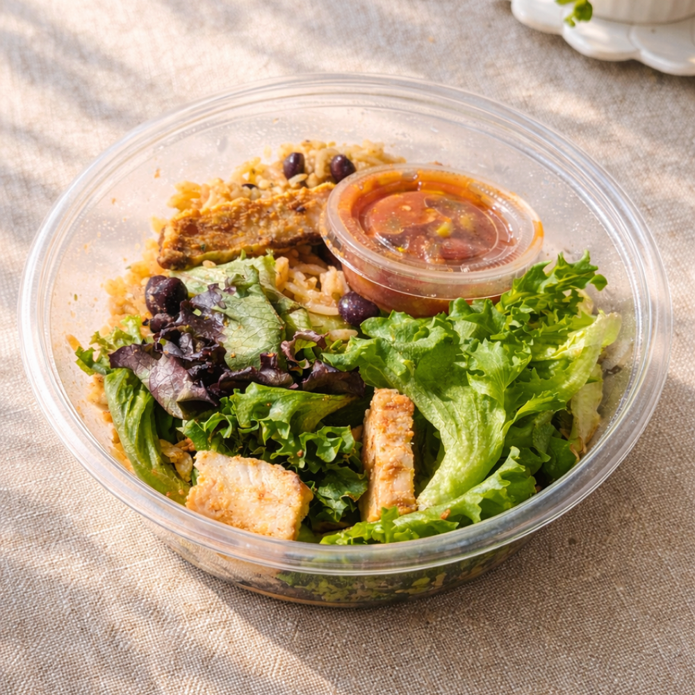 Salade Fiesta Salade mexicaine aux haricots noirs, maïs et poulet