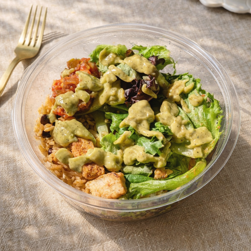 Salade Fiesta Salade mexicaine aux haricots noirs, maïs et poulet