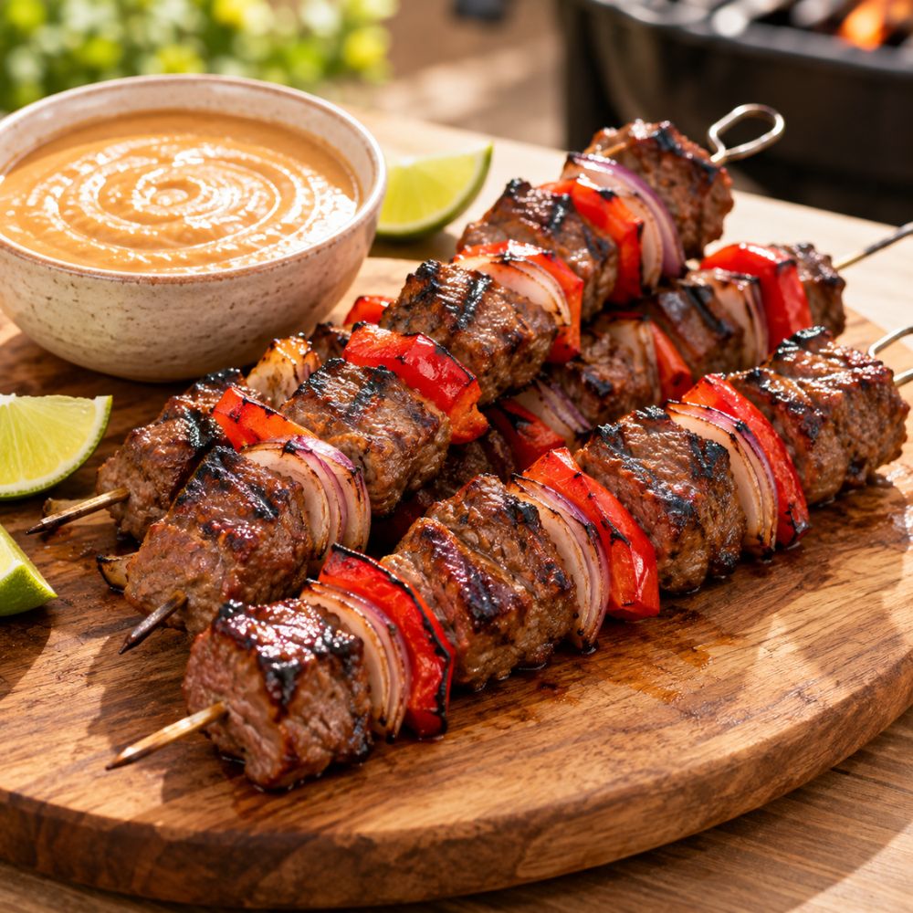 Brochette de bœuf sauce aux arachides