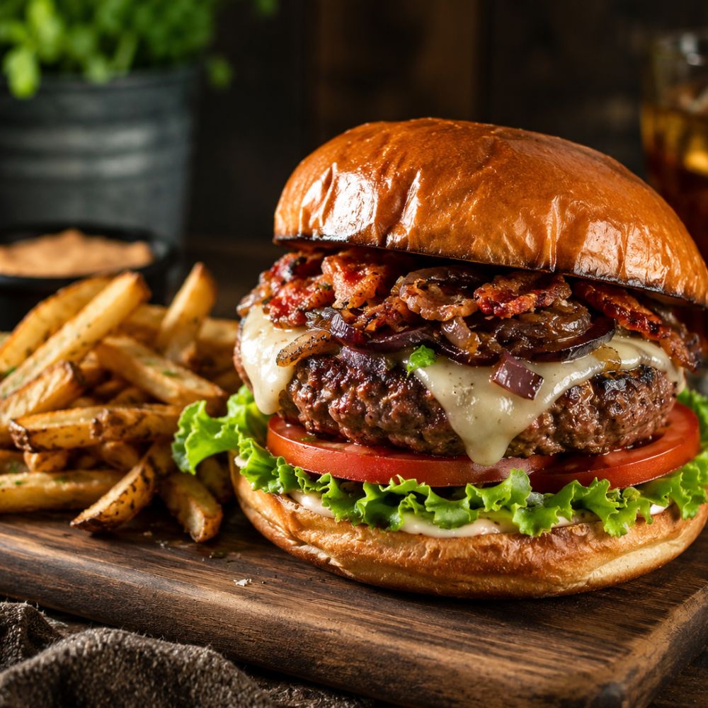 Burger de boeuf aux champignons