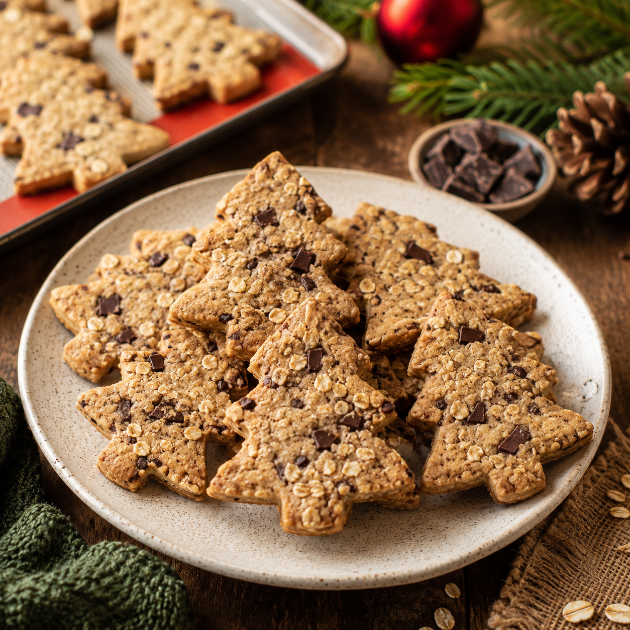 Biscuit de noel au chocolat et avoine