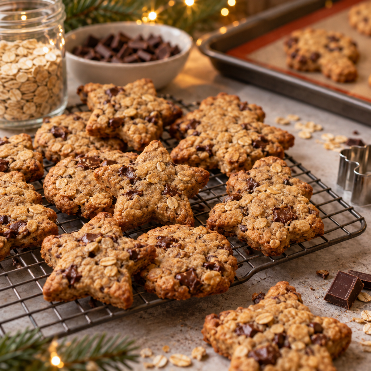 Biscuit de Noël au chocolat et avoine