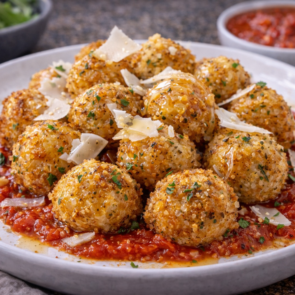 Bocconcini frits avec panure anglaise aux herbes
