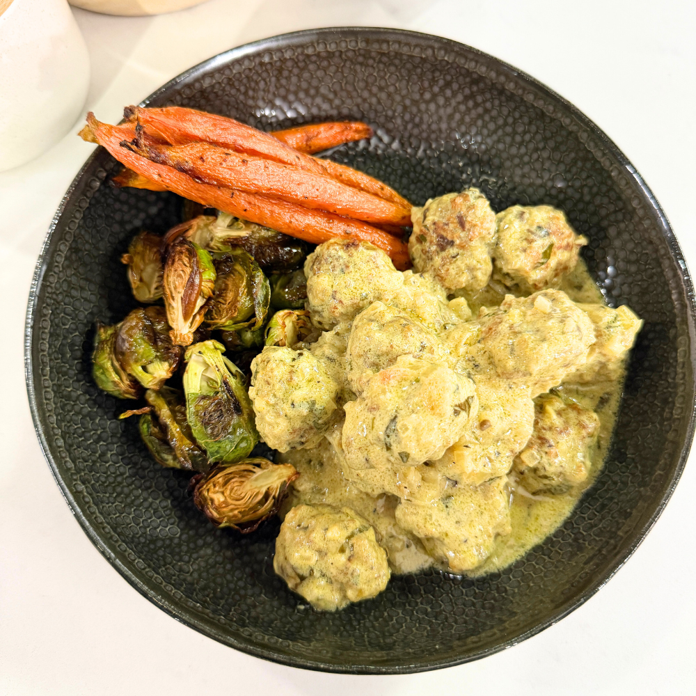 Boulettes de veau sauce crémeuse au vin blanc