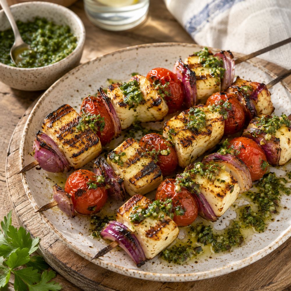 Brochettes de halloumi