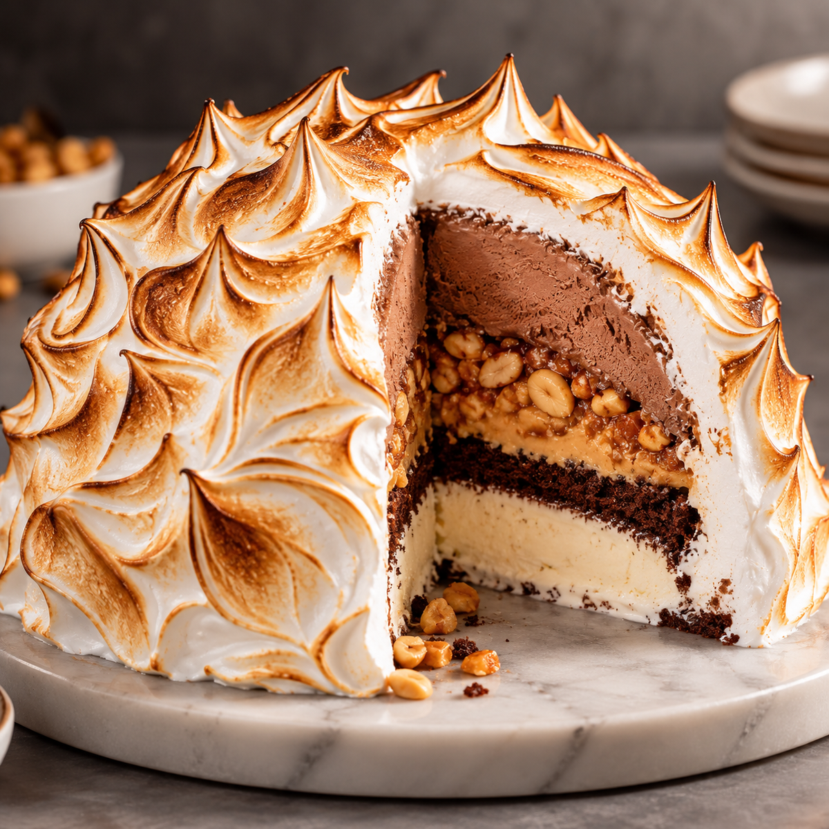 Bûche alaska en bombe