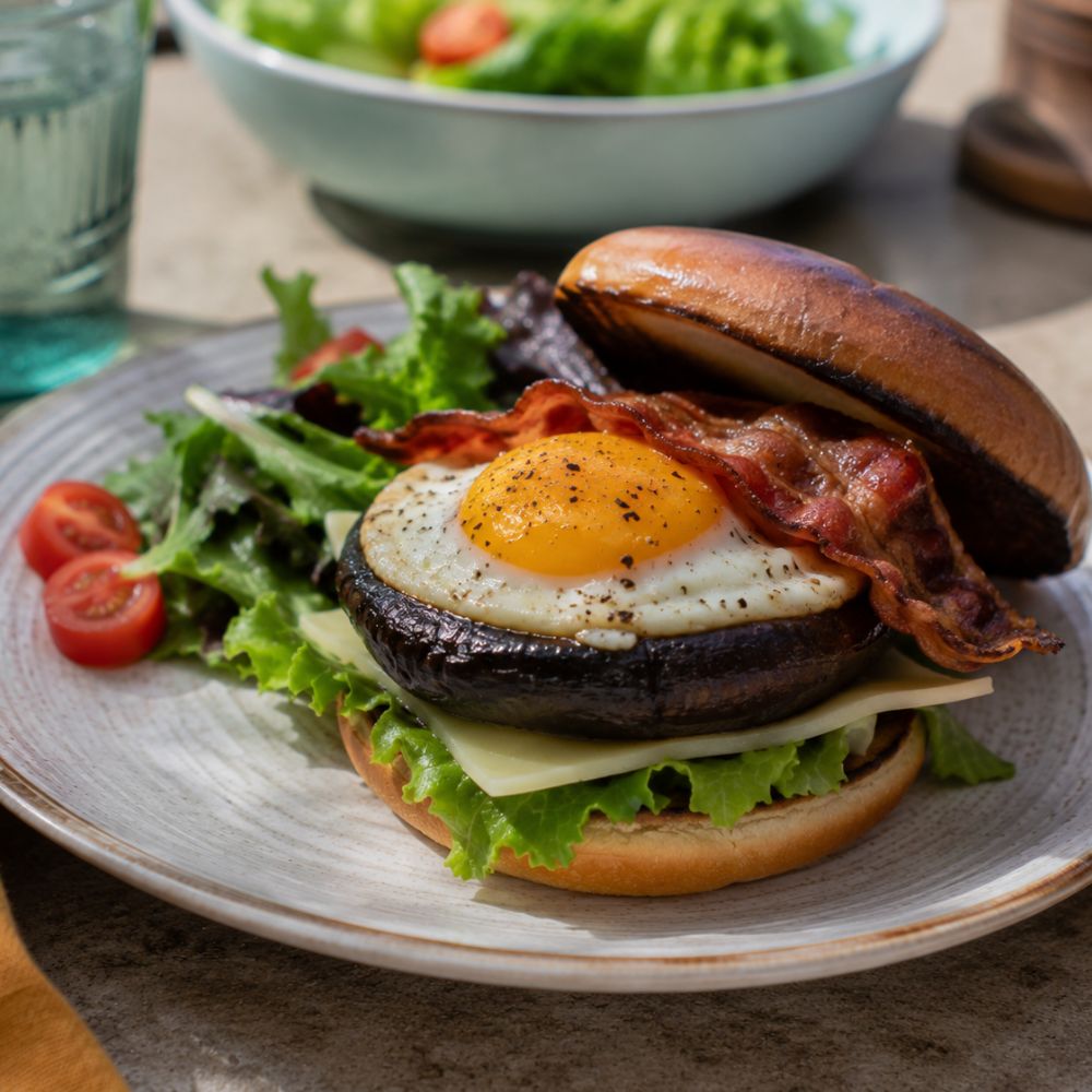 Burger champignon et œuf
