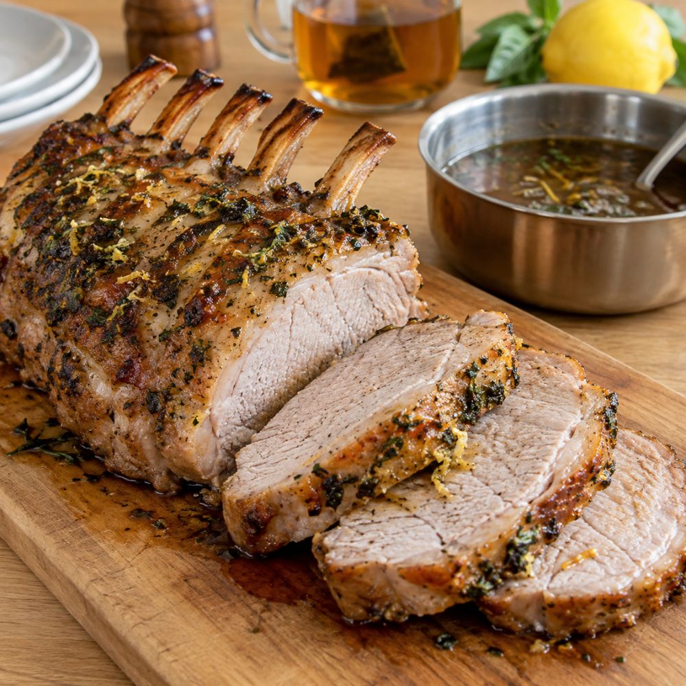 Carré de porc au thé à la menthe