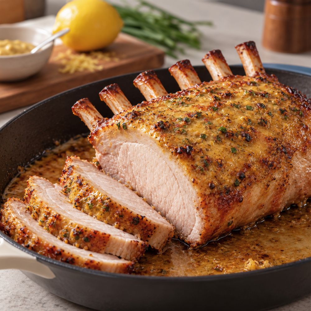 Carré de porc en croûte de moutarde et d'épices