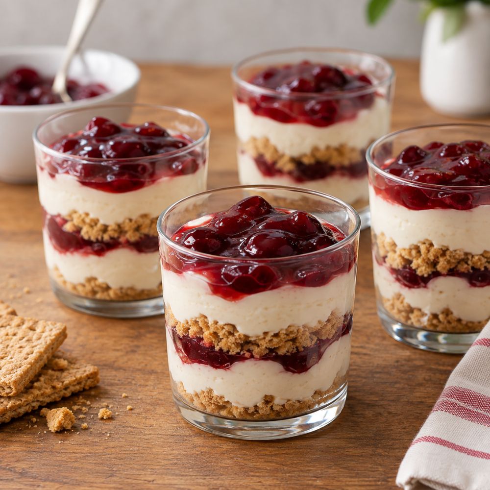 Verrines façon cheesecake aux petits fruits
