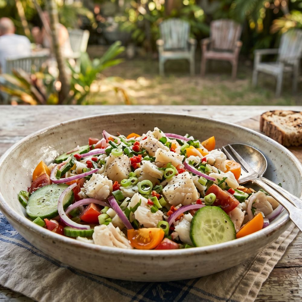 Chiquetaille de morue en salade
