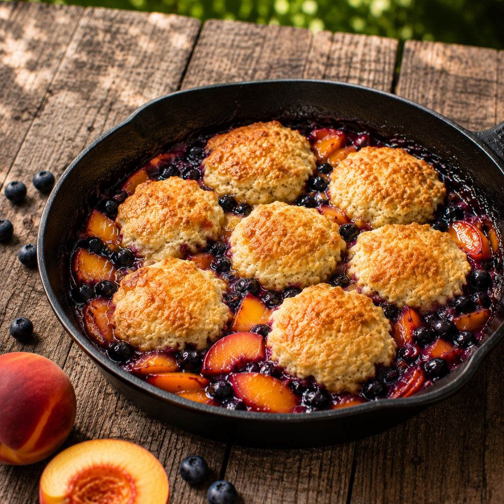 Cobbler pêches et bleuets