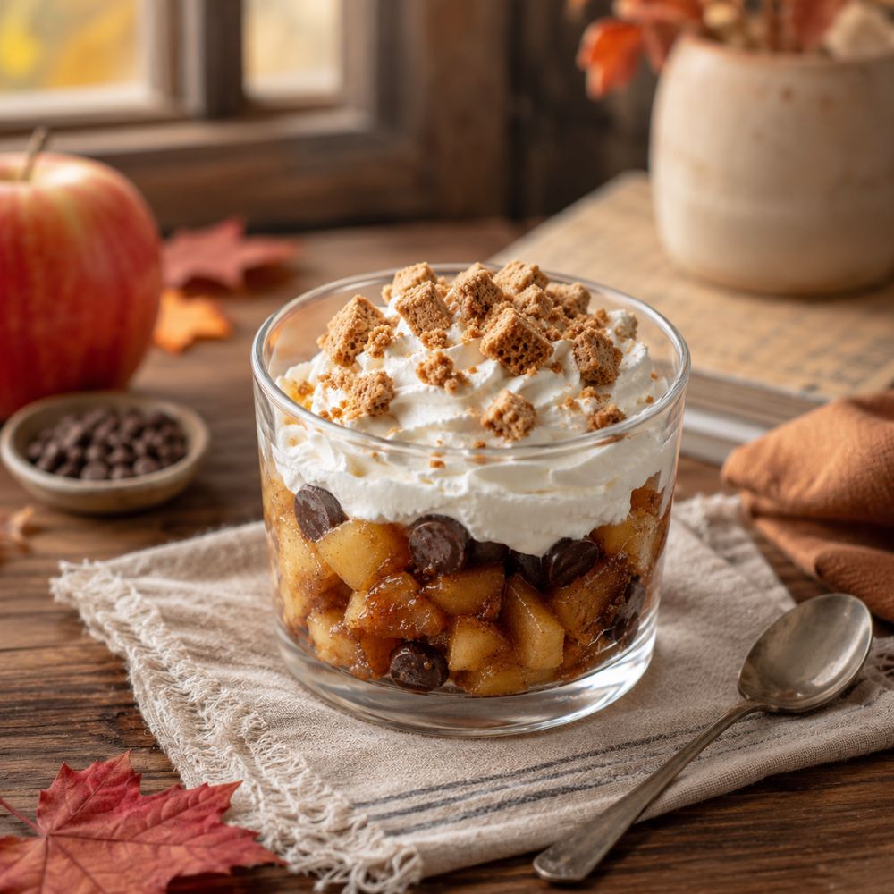 Compote de pommes et crème fouettée