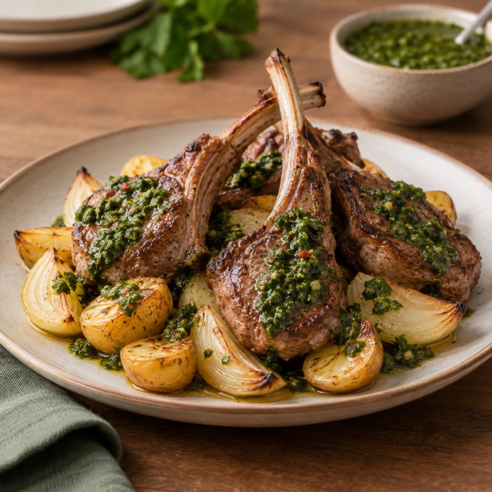 Côtelettes d'agneau au chimichurri