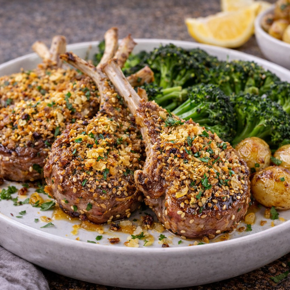 Côtelettes d’agneau sésame et citron