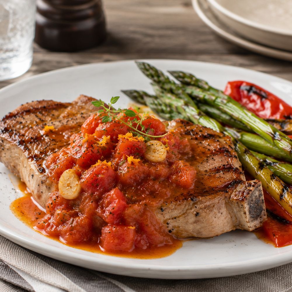 Côtelettes de porc à la sauce tomate