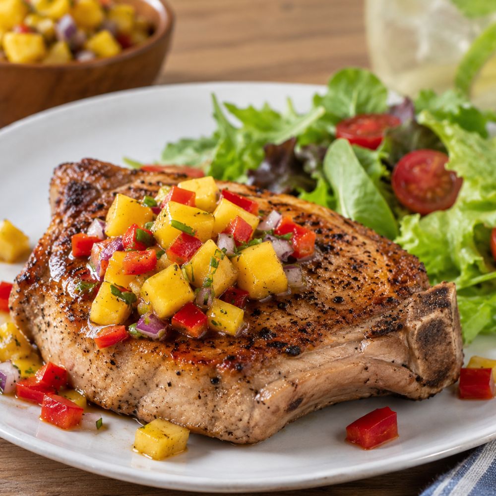 Côtelettes de porc et salsa