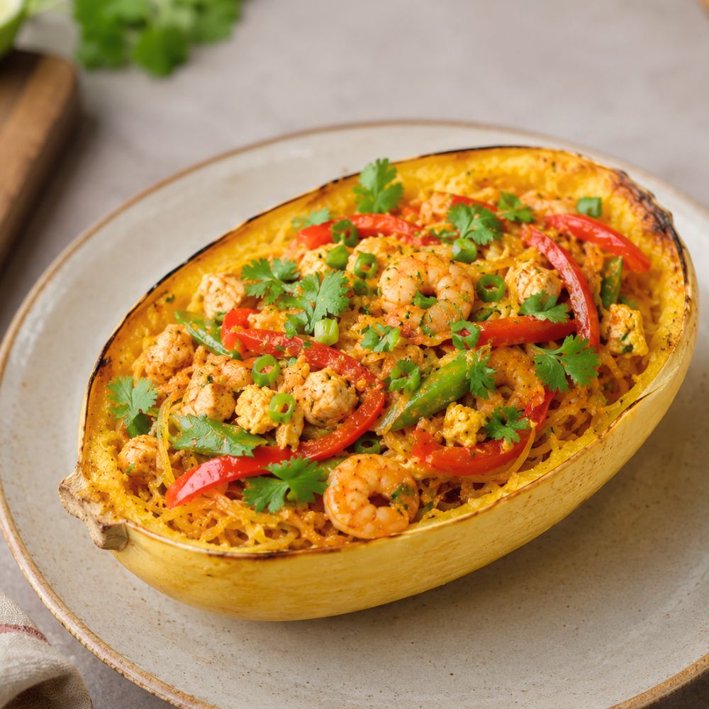 Courge spaghetti à la thaï