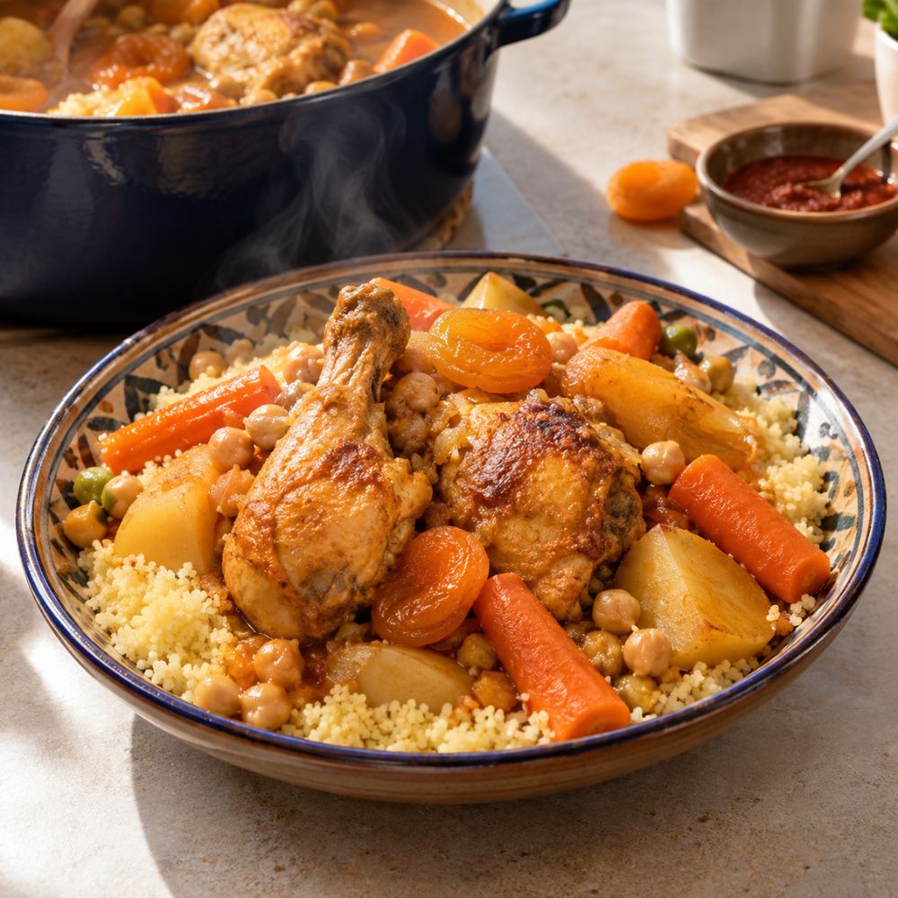 Couscous poulet et abricots