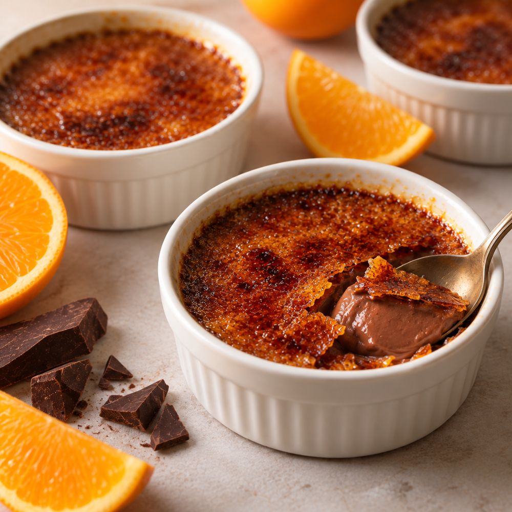 Crème Brûlée au chocolat et à l'orange