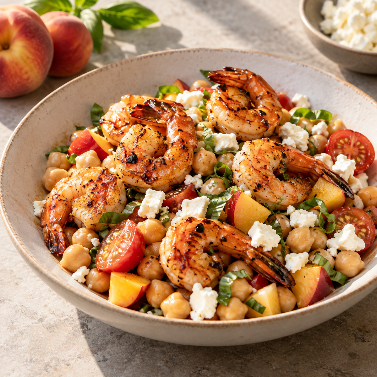 Crevettes grillées ail et feta