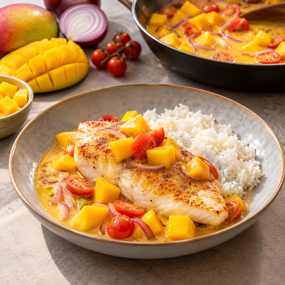 Dorade à la mangue