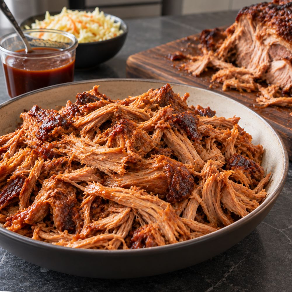 Echine de porc effilochée aux saveurs du sud