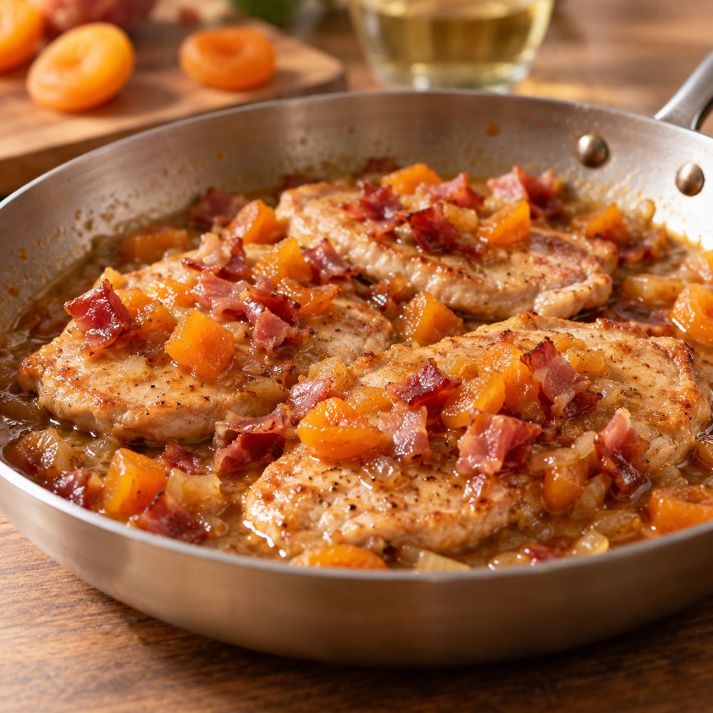 Escalopes de porc au prosciutto et abricots