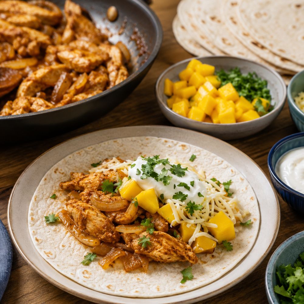 Fajitas de poulet et mangue