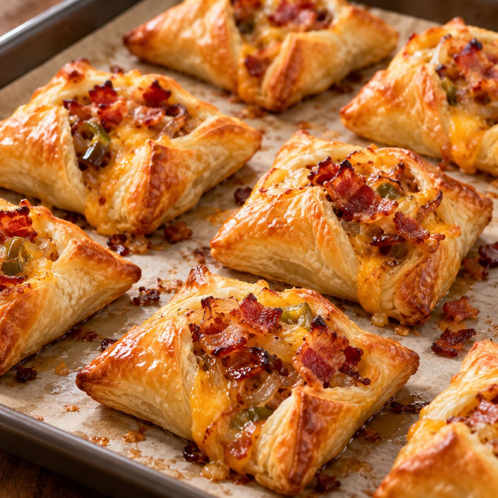 Feuilleté au fromage et oignons doux