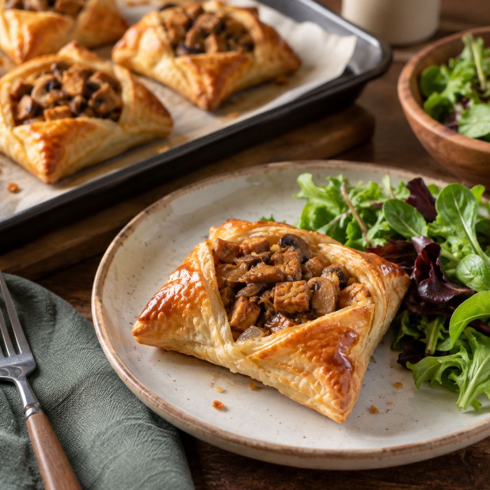 Feuilleté tempeh champignons
