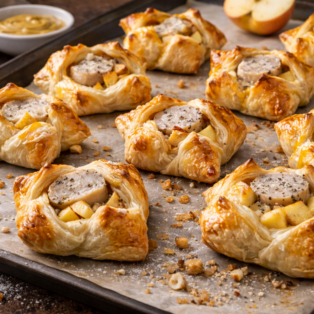 Feuilletés au Boudin Blanc Truffé et Pomme
