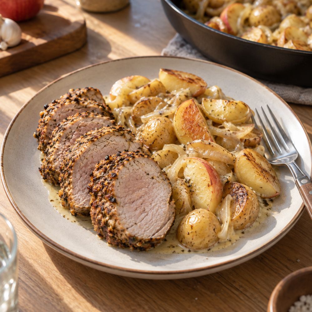 Filet de porc rôti aux herbes