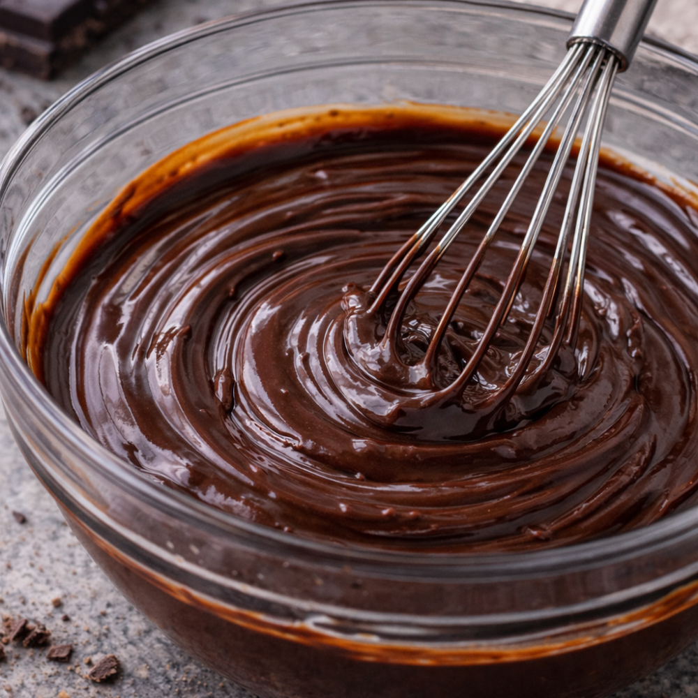 Ganache au chocolat noir pour bûche roulée