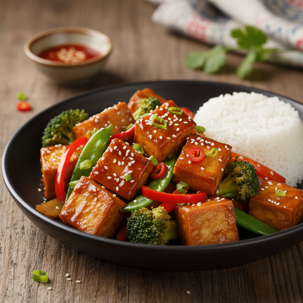 Général tao végétarien et ses légumes