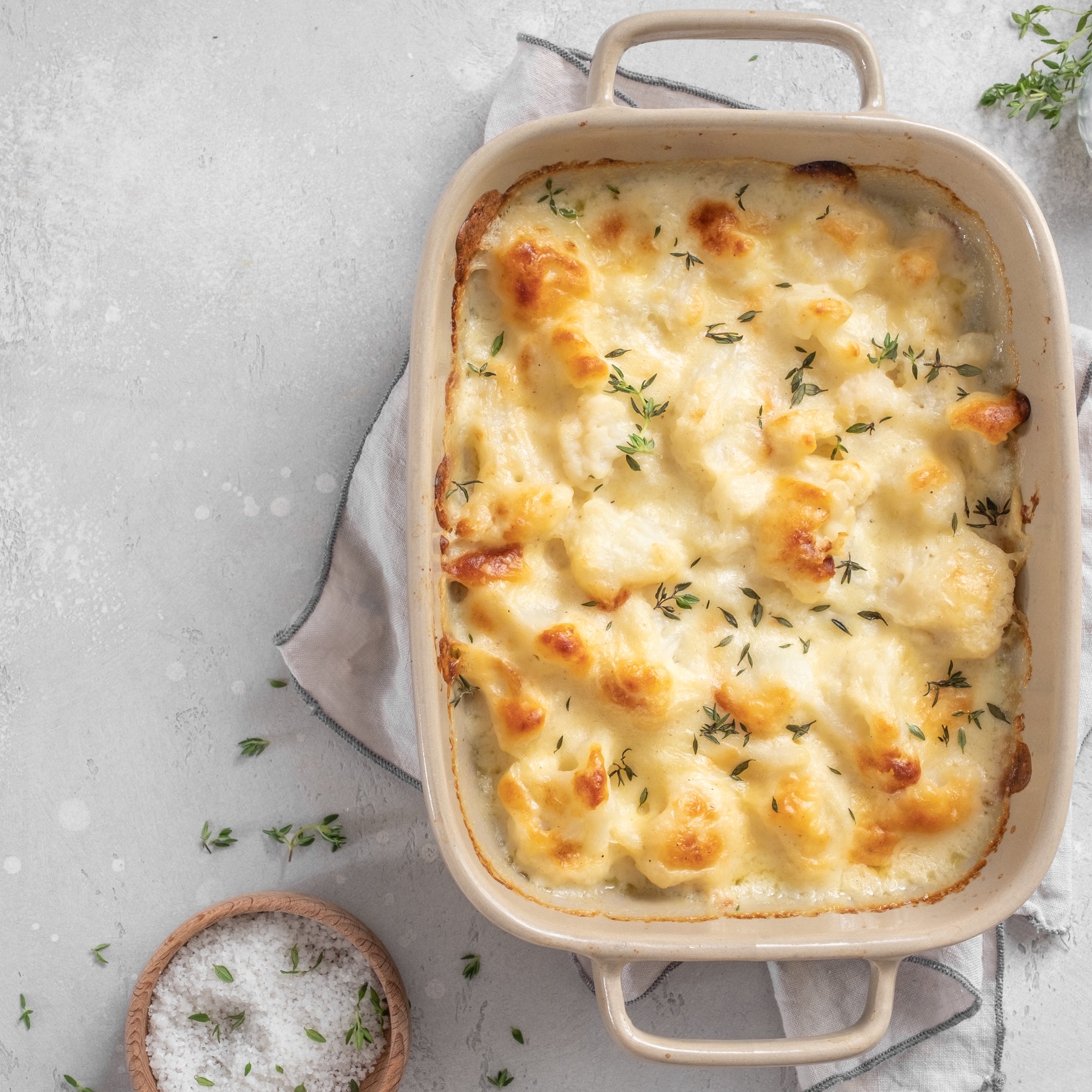 Gratin de Poulet, Chou-Fleur et Purée de Pommes de Terre à la Feta