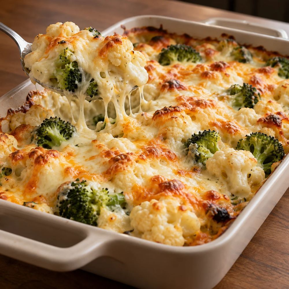 Gratin de chou-fleur et brocoli