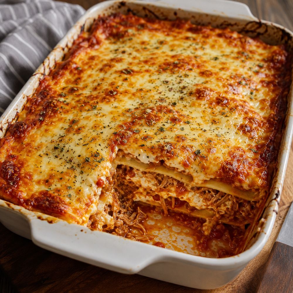 Lasagnes au porc effiloché