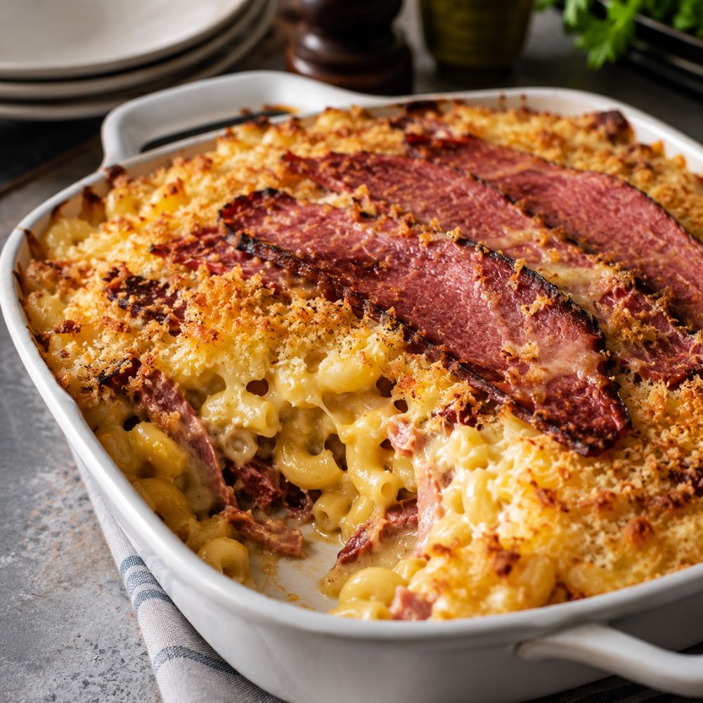 Mac and cheese au smoked meat