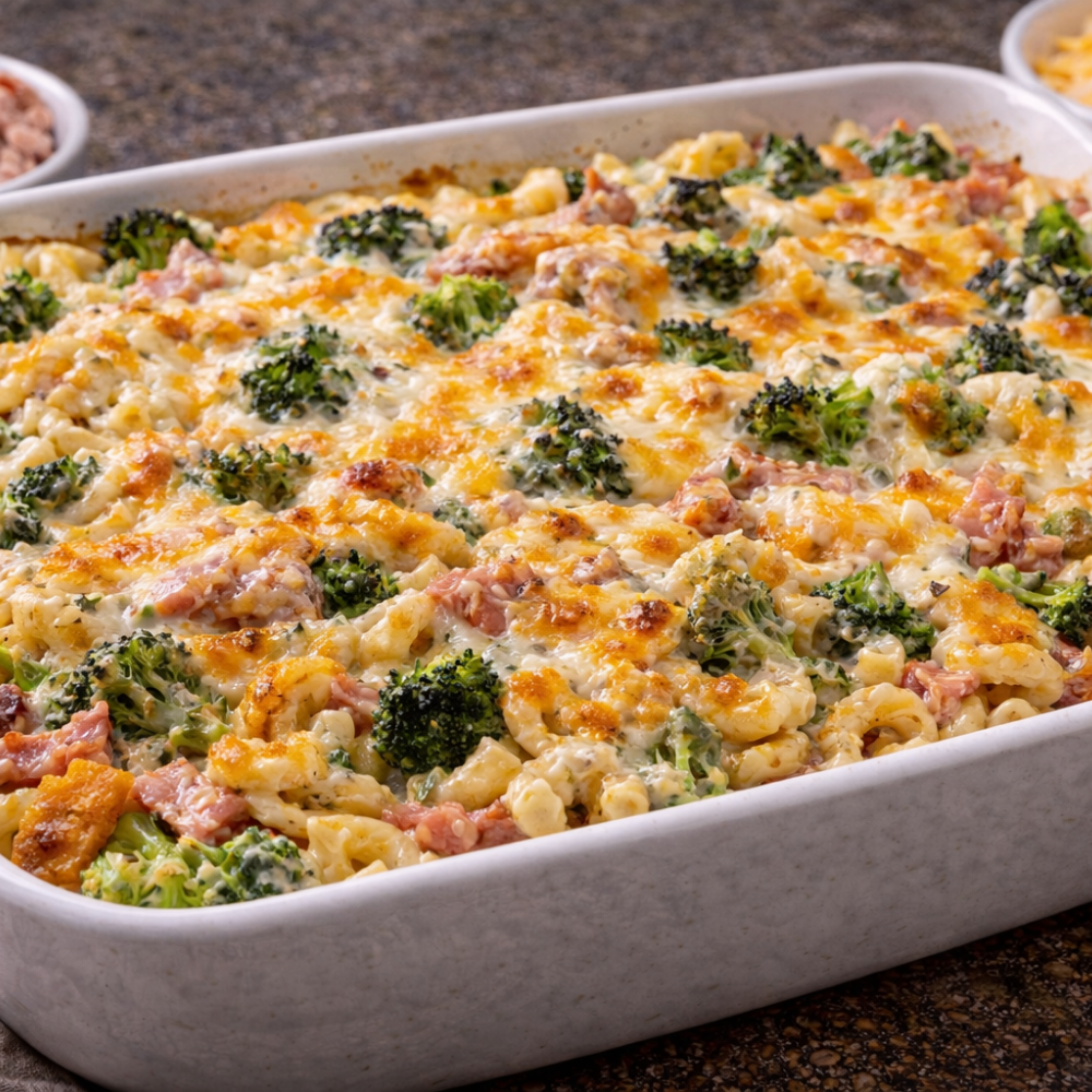 Macaroni au jambon effiloché